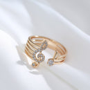 Anel Clave de Sol 585 Dourado Ajustável Elegante Feminino | Davorah