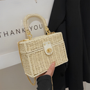 Bolsa Feminina de Palha Trançada com Alça Corrente | Bolsa Praia Elegante | Davorah