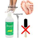 Kit Spa dos Pés – FIM dos Calos  Pés Lisinhos e Macios Como de Bebê! Repos 150 ml+Espátula 222+ 1O Botinhas