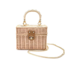 Bolsa Feminina de Palha Trançada com Alça Corrente | Bolsa Praia Elegante | Davorah