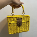 Bolsa Feminina de Palha Trançada com Alça Corrente | Bolsa Praia Elegante | Davorah