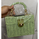 Bolsa Feminina de Palha Trançada com Alça Corrente | Bolsa Praia Elegante | Davorah