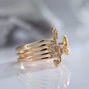 Anel Clave de Sol 585 Dourado Ajustável Elegante Feminino | Davorah