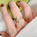 Anel Clave de Sol 585 Dourado Ajustável Elegante Feminino | Davorah