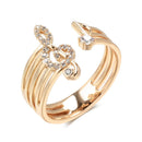 Anel Clave de Sol 585 Dourado Ajustável Elegante Feminino | Davorah