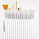Kit 15 Pinceis Gel Uv Manicure Acrigel