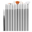 Kit 15 Pinceis Gel Uv Manicure Acrigel