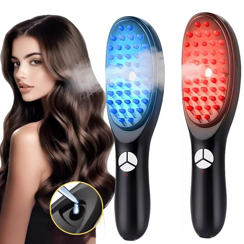 Escova Massageadora Capilar 4 em 1 com Luz LED e Vibração | Cuidados com o Couro Cabeludo | Davorah