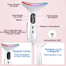 Massageador De Pele Firmeza Pescoço Led de 7 Modos Massageador Portátil Beleza para Rosto e Pescoço